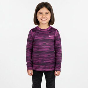 BENCH Girls' Magenta & Black Swirl Thermal Long Sleeve Shirt Winter Outdoors NEW